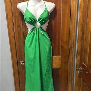 Beginning Boutique Green Halter Sundress Cocktail
